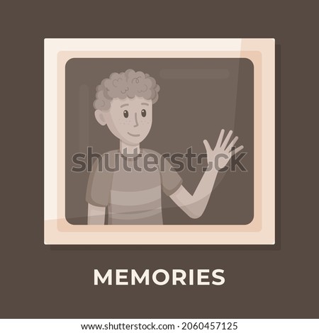 Vector illustration of memories. Memory of the native people. Memories of deceased relatives.  
