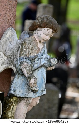 Image, Stock Photo Angel at cemetery Forward