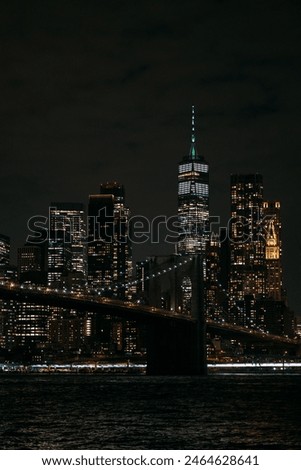 Similar – Image, Stock Photo Skyline at night Night