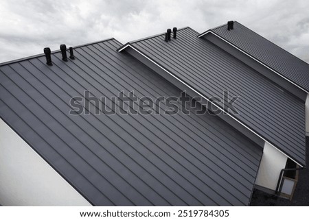 Similar – Image, Stock Photo House with metal facade in front of a blue sky with light veil clouds