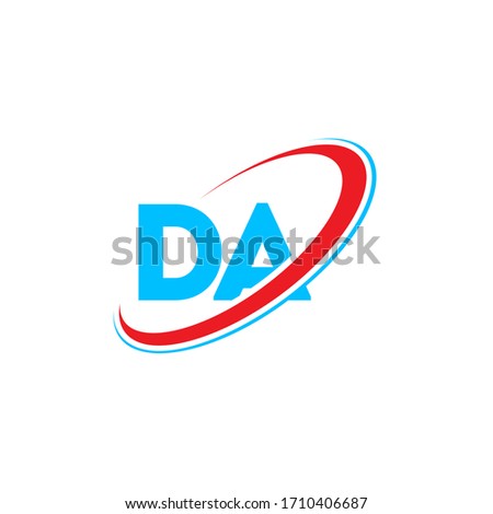 DA D A letter logo design. Initial letter GM linked circle upercase monogram logo red and blue. GM logo, G M design Stok fotoğraf © 