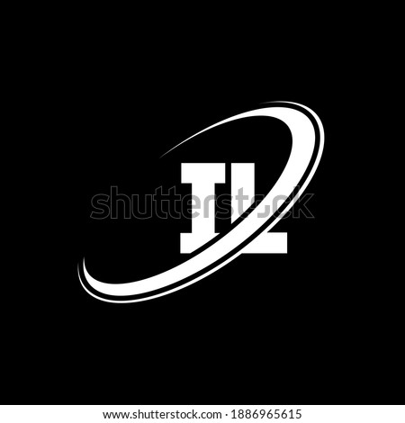 IL I L letter logo design. Initial letter IL linked circle uppercase monogram logo white color. IL logo, I L design. il, i l Foto d'archivio © 