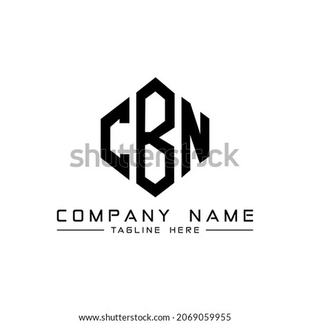 CBN letter logo design with polygon shape. CBN cube logo design. CBN hexagon vector logo template white and black colors. CBN business and real estate logo.