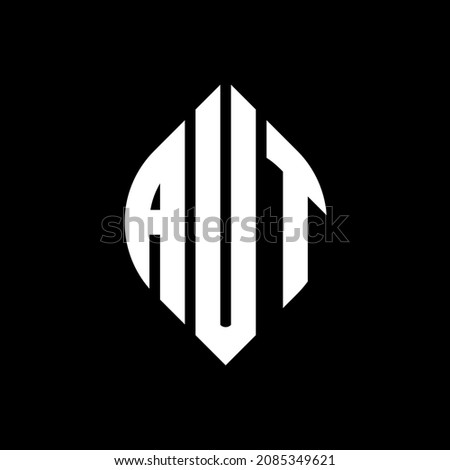 AUT circle letter logo design with circle and ellipse shape. AUT ellipse letters with typographic style. The three initials form a circle logo. AUT Circle Emblem Abstract Monogram Letter Mark Vector. Stock fotó © 