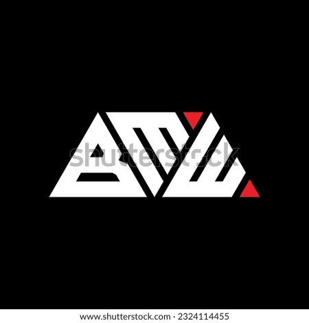 BMW triangle letter logo design with triangle shape. BMW triangle logo design monogram. BMW triangle vector logo template with red color. BMW triangular logo Simple, Elegant, and Luxurious design