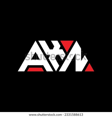 AXN triangle letter logo design with triangle shape. AXN triangle logo design monogram. AXN triangle vector logo template with red color. AXN triangular logo Simple, Elegant, and Luxurious design.