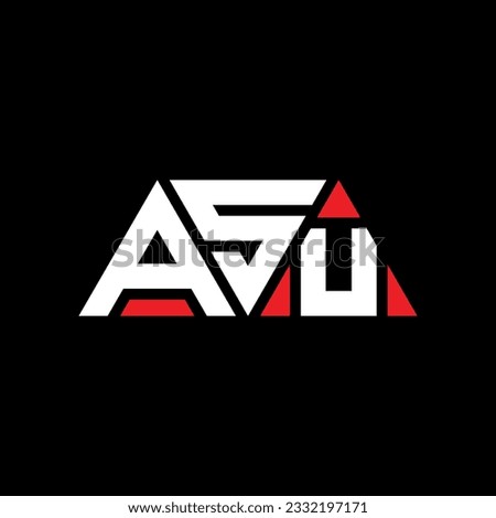 ASU triangle letter logo design with triangle shape. ASU triangle logo design monogram. ASU triangle vector logo template with red color. ASU triangular logo Simple, Elegant, and Luxurious design.