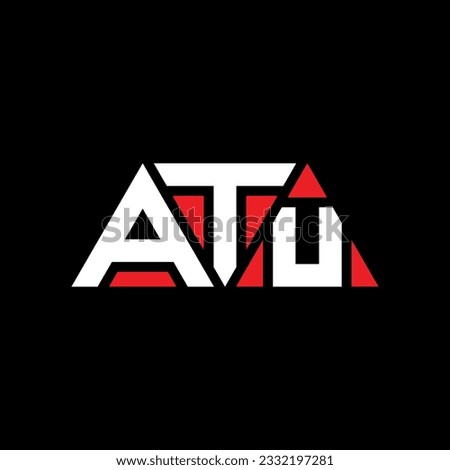 ATU triangle letter logo design with triangle shape. ATU triangle logo design monogram. ATU triangle vector logo template with red color. ATU triangular logo Simple, Elegant, and Luxurious design.