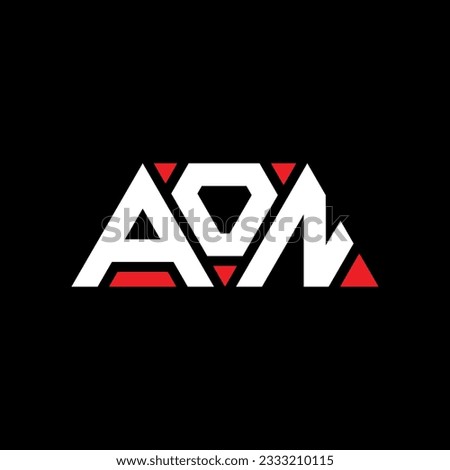AON triangle letter logo design with triangle shape. AON triangle logo design monogram. AON triangle vector logo template with red color. AON triangular logo Simple, Elegant, and Luxurious design.