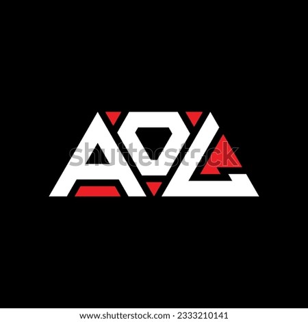 AOL triangle letter logo design with triangle shape. AOL triangle logo design monogram. AOL triangle vector logo template with red color. AOL triangular logo Simple, Elegant, and Luxurious design.