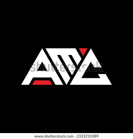 AMC triangle letter logo design with triangle shape. AMC triangle logo design monogram. AMC triangle vector logo template with red color. AMC triangular logo Simple, Elegant, and Luxurious design.