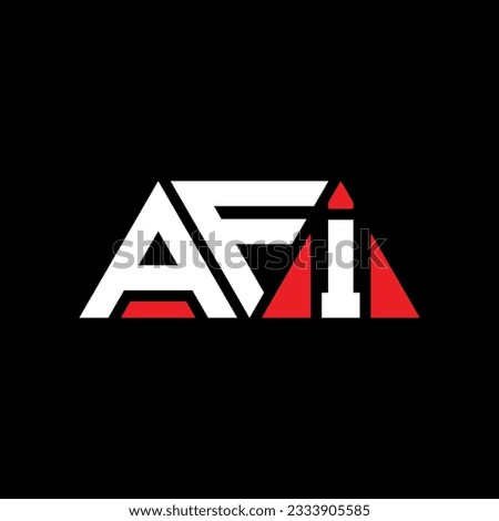 AFI triangle letter logo design with triangle shape. AFI triangle logo design monogram. AFI triangle vector logo template with red color. AFI triangular logo Simple, Elegant, and Luxurious design. Stok fotoğraf © 