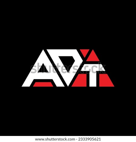 ADT triangle letter logo design with triangle shape. ADT triangle logo design monogram. ADT triangle vector logo template with red color. ADT triangular logo Simple, Elegant, and Luxurious design.
