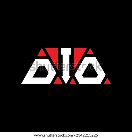 DIO triangle letter logo design with triangle shape. DIO triangle logo design monogram. DIO triangle vector logo template with red color. DIO triangular logo Simple, Elegant, and Luxurious design.