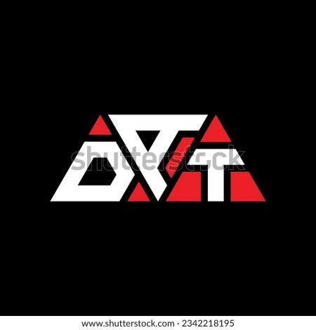 DAT triangle letter logo design with triangle shape. DAT triangle logo design monogram. DAT triangle vector logo template with red color. DAT triangular logo Simple, Elegant, and Luxurious design.