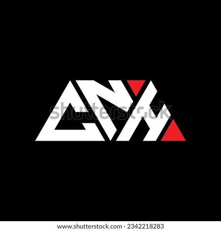 CNH triangle letter logo design with triangle shape. CNH triangle logo design monogram. CNH triangle vector logo template with red color. CNH triangular logo Simple, Elegant, and Luxurious design.