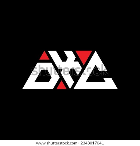 DXC triangle letter logo design with triangle shape. DXC triangle logo design monogram. DXC triangle vector logo template with red color. DXC triangular logo Simple, Elegant, and Luxurious design.