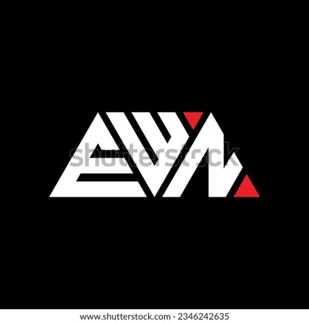 EWN triangle letter logo design with triangle shape. EWN triangle logo design monogram. EWN triangle vector logo template with red color. EWN triangular logo Simple, Elegant, and Luxurious design.