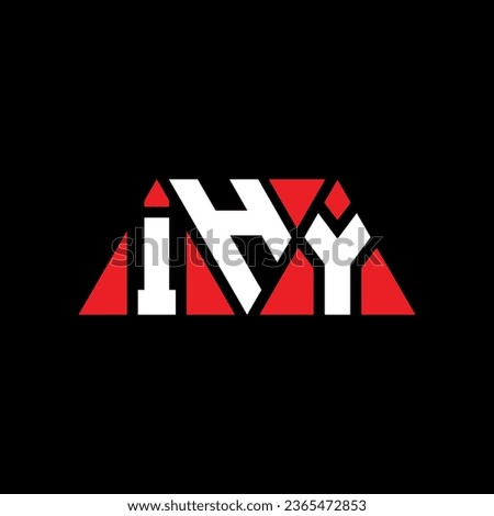 IHY triangle letter logo design with triangle shape. IHY triangle logo design monogram. IHY triangle vector logo template with red color. IHY triangular logo Simple, Elegant, and Luxurious design.