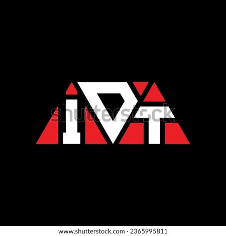 IDT triangle letter logo design with triangle shape. IDT triangle logo design monogram. IDT triangle vector logo template with red color. IDT triangular logo Simple, Elegant, and Luxurious design.