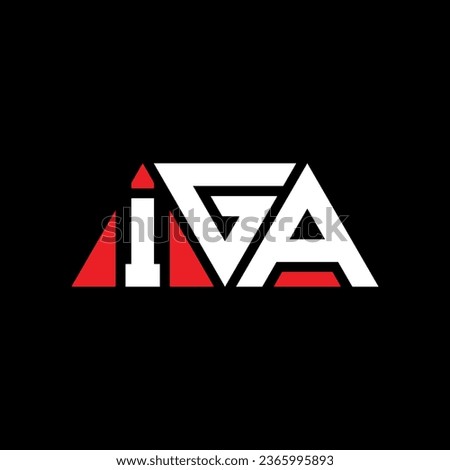 IGA triangle letter logo design with triangle shape. IGA triangle logo design monogram. IGA triangle vector logo template with red color. IGA triangular logo Simple, Elegant, and Luxurious design.