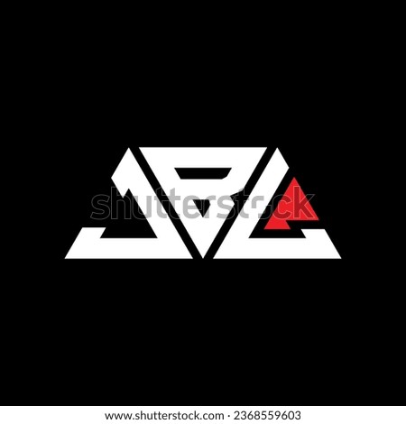 JBL triangle letter logo design with triangle shape. JBL triangle logo design monogram. JBL triangle vector logo template with red color. JBL triangular logo Simple, Elegant, and Luxurious design.