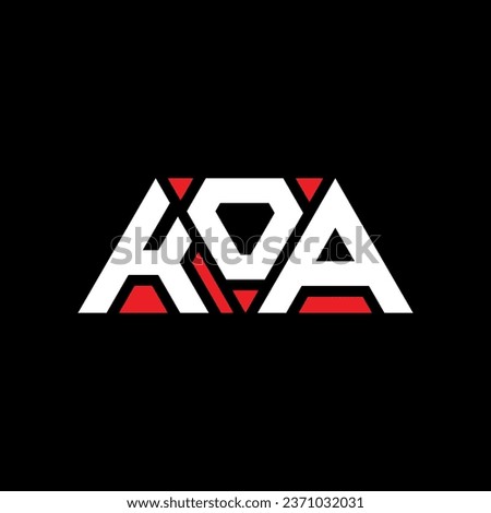 KOA triangle letter logo design with triangle shape. KOA triangle logo design monogram. KOA triangle vector logo template with red color. KOA triangular logo Simple, Elegant, and Luxurious design.