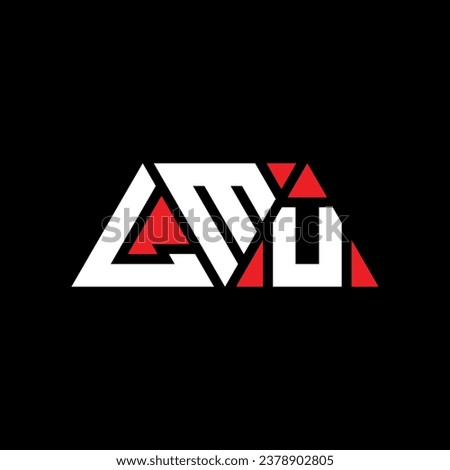 LMU triangle letter logo design with triangle shape. LMU triangle logo design monogram. LMU triangle vector logo template with red color. LMU triangular logo Simple, Elegant, and Luxurious design.