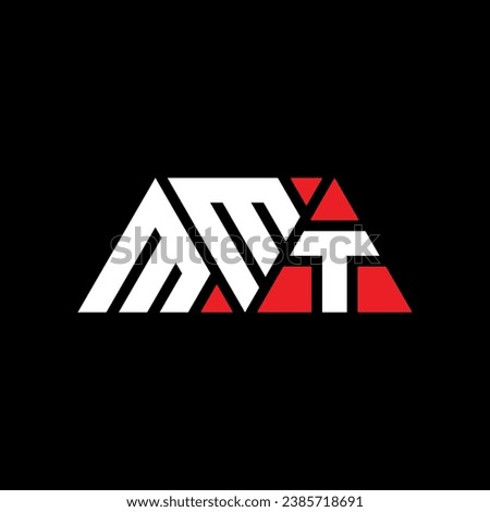 MMT triangle letter logo design with triangle shape. MMT triangle logo design monogram. MMT triangle vector logo template with red color. MMT triangular logo Simple, Elegant, and Luxurious design.