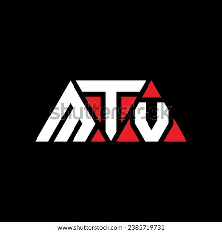 MTV triangle letter logo design with triangle shape. MTV triangle logo design monogram. MTV triangle vector logo template with red color. MTV triangular logo Simple, Elegant, and Luxurious design.