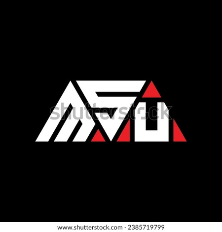 MSU triangle letter logo design with triangle shape. MSU triangle logo design monogram. MSU triangle vector logo template with red color. MSU triangular logo Simple, Elegant, and Luxurious design.
