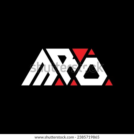 MRO triangle letter logo design with triangle shape. MRO triangle logo design monogram. MRO triangle vector logo template with red color. MRO triangular logo Simple, Elegant, and Luxurious design.