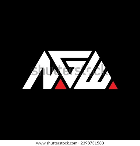 NGW triangle letter logo design with triangle shape. NGW triangle logo design monogram. NGW triangle vector logo template with red color. NGW triangular logo Simple, Elegant, and Luxurious design.