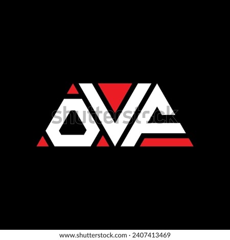 OVF triangle letter logo design with triangle shape. OVF triangle logo design monogram. OVF triangle vector logo template with red color. OVF triangular logo Simple, Elegant, and Luxurious design.