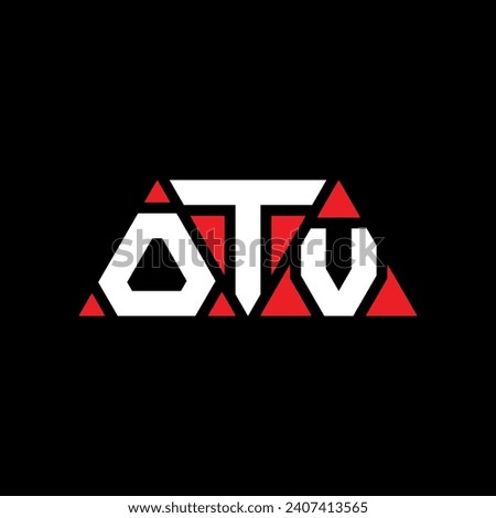 OTV triangle letter logo design with triangle shape. OTV triangle logo design monogram. OTV triangle vector logo template with red color. OTV triangular logo Simple, Elegant, and Luxurious design.