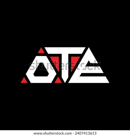 OTE triangle letter logo design with triangle shape. OTE triangle logo design monogram. OTE triangle vector logo template with red color. OTE triangular logo Simple, Elegant, and Luxurious design.