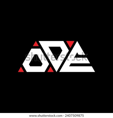 ODE triangle letter logo design with triangle shape. ODE triangle logo design monogram. ODE triangle vector logo template with red color. ODE triangular logo Simple, Elegant, and Luxurious design.