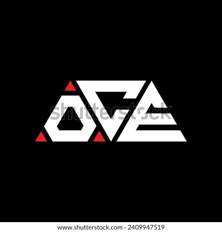 OCE triangle letter logo design with triangle shape. OCE triangle logo design monogram. OCE triangle vector logo template with red color. OCE triangular logo Simple, Elegant, and Luxurious design.