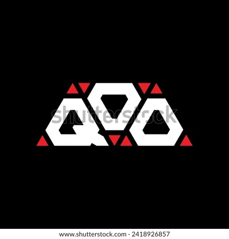 QOO triangle letter logo design with triangle shape. QOO triangle logo design monogram. QOO triangle vector logo template with red color. QOO triangular logo Simple, Elegant, and Luxurious design.