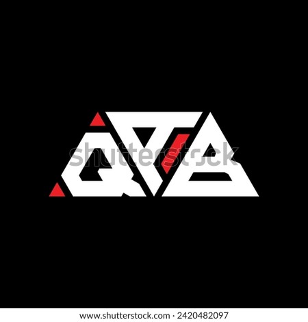QAB triangle letter logo design with triangle shape. QAB triangle logo design monogram. QAB triangle vector logo template with red color. QAB triangular logo Simple, Elegant, and Luxurious design.