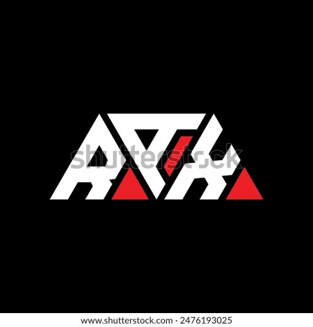 RAX triangle letter logo design with triangle shape. RAX triangle logo design monogram. RAX triangle vector logo template with red color. RAX triangular logo Simple, Elegant, and Luxurious design.