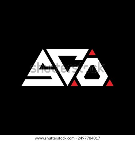 SCO triangle letter logo design with triangle shape. SCO triangle logo design monogram. SCO triangle vector logo template with red color. SCO triangular logo Simple, Elegant, and Luxurious design.