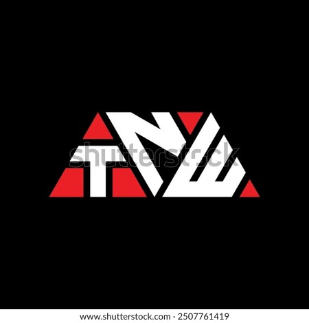 TNW triangle letter logo design with triangle shape. TNW triangle logo design monogram. TNW triangle vector logo template with red color. TNW triangular logo Simple, Elegant, and Luxurious design.