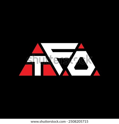 TFO triangle letter logo design with triangle shape. TFO triangle logo design monogram. TFO triangle vector logo template with red color. TFO triangular logo Simple, Elegant, and Luxurious design.