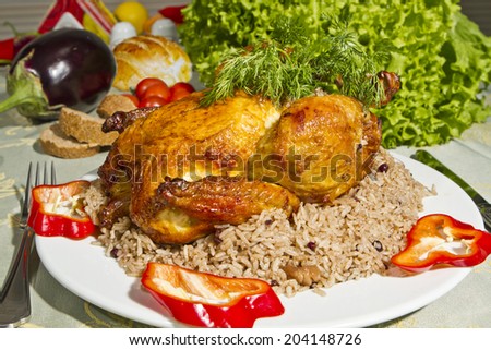 Turkish style chicken stuffed with rice Turkey dinner special groups said in a private meeting.