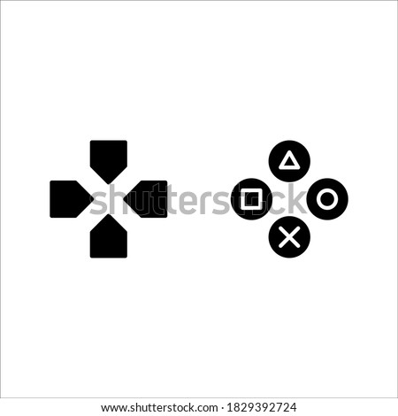 playstation glitch cross triangle square circle design game symbols icons on white background
