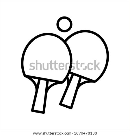 Ping pong vector icon on white background. color editable 商業照片 © 
