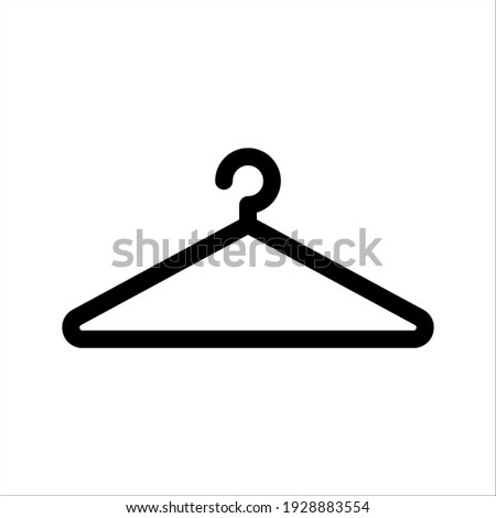 hanger icon line art style isolated on white background. color editable