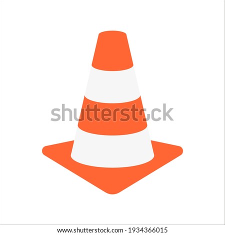 Construction cone icon, vector illustration design. Tools collection. on white background. color editable