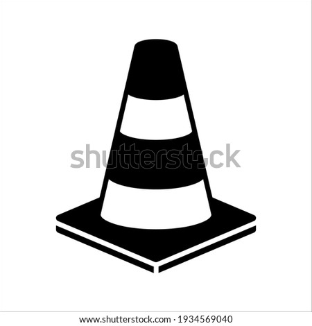 Construction cone icon, vector illustration design. Tools collection. on white background. color editable